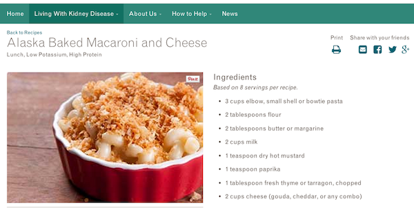 macaroni and cheese screen shot