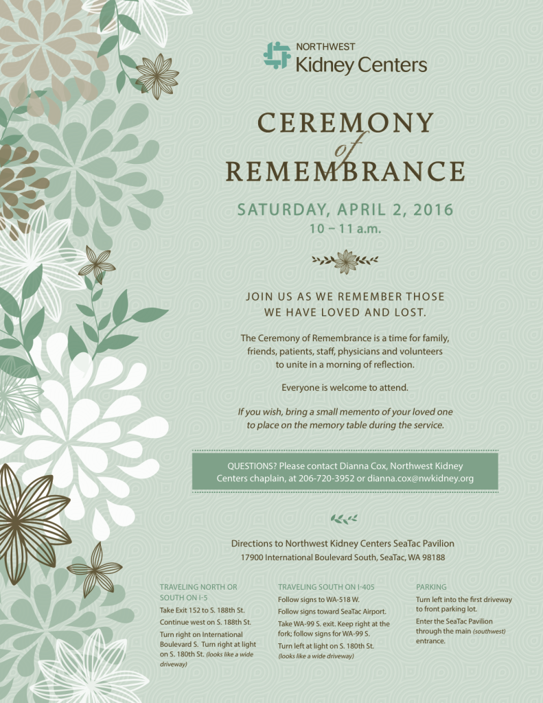 Ceremony of Remembrance Flyer 2016